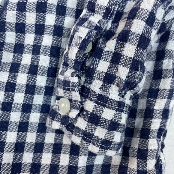 Janie And Jack Baby Boy Navy & White Gingham Button-Down Shirt Size 12-18 M - Picture 4 of 6
